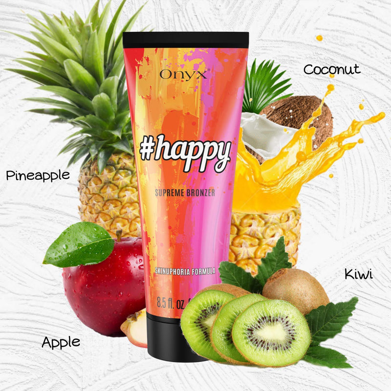 Onyx #happy Indoor Tanning Lotion Supreme 100X Bronzing Boost Skinuphoria Formula Skin Relax Fruity Power 100% Natural Origin Bronzers - NewNest Australia
