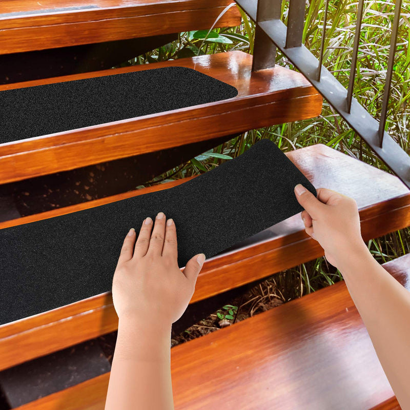 MBIGM 8-Pack 6”x24” Pre-Cut Stair Treads Non-Slip Outdoor Tape Black Heavy Duty Anti Slip Traction Adhesive Strips 6"x24"-8 1 - NewNest Australia