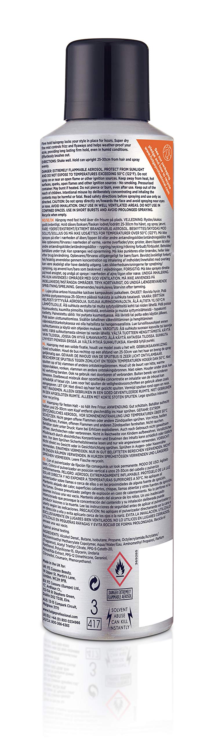 Fudge Professional Hairspray, Skyscraper Firm Hold Hair Spray, For Women, All Day Hold, Weather Proof, Controls Frizz and Flyaways, Easily Brushes Out, 300 ml - NewNest Australia