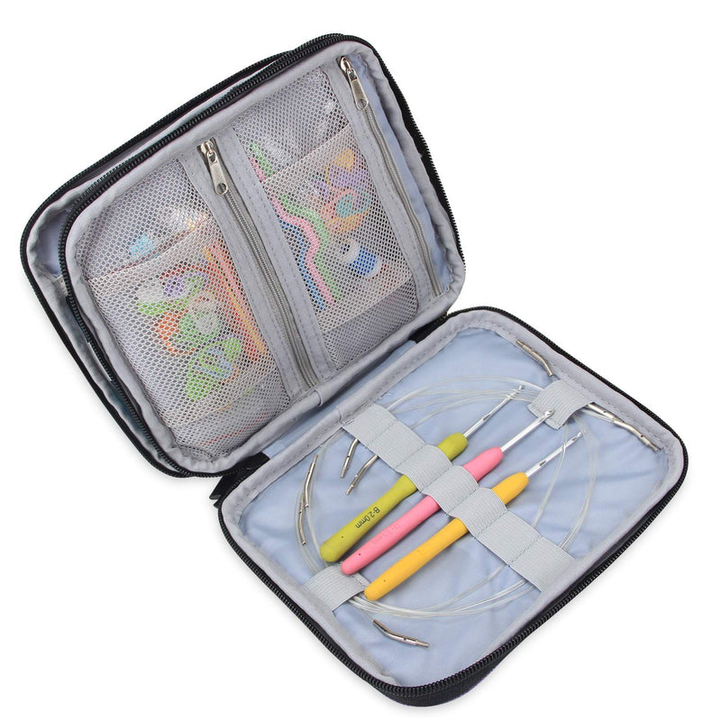 Teamoy Organizer Case for Interchangeable Circular Knitting Needles, Crochet Hooks and Knitting Accessories, Keep All in One Place and Easy to Carry, Blue (No Accessories Included) Small - NewNest Australia