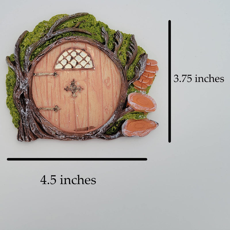 Mokoboho Fairy Garden Door, Resin Miniature 4-inch Round Faux Door for Trees, Gardens, and Terrariums with Moss and Mushroom Accents - NewNest Australia