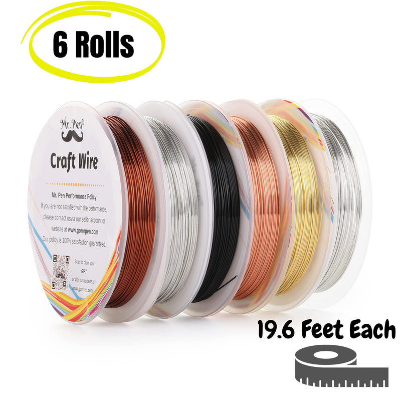 Mr. Pen- Beading Wire for Jewelry Making, 24 Gauge, 6 Rolls,19.6 Feet Each, Jewelry Wire, Wire for Jewelry Making, Beading Wire, Crafting Wire, Jewelry Making Wire, Bendable Wire - NewNest Australia