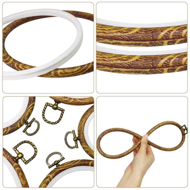 5Pcs Oval Embroidery Hoop - Imitation Wood Cross Stitch Hoop Frame Set, Display Embroidery Rings for Needlepoint Sewing Craft (5 Different Sizes) 5pcs oval hoops - NewNest Australia