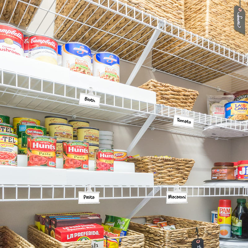 Reusable Plastic Wire Shelf Label Holder, for Pantry Retail Shopping Mall Store, Supermarket UPC Price Card & Ticket Display, Strong & Easy Clip Design Tight Snap Lock Closure. 1-1/4" H X 3" W (50) 50 - NewNest Australia