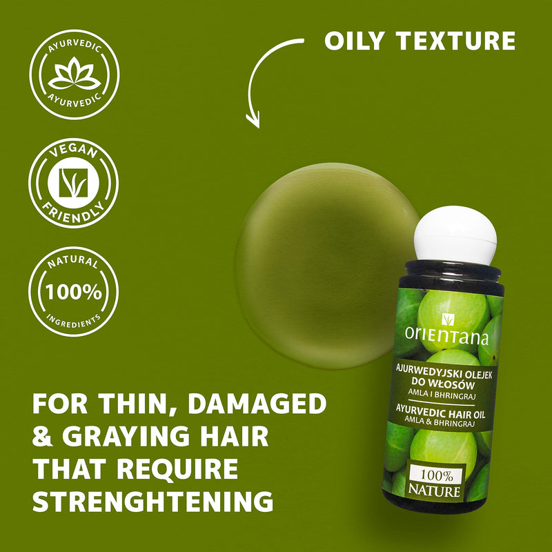 Orientana - Ayurvedic Hair Oil Amla & Bhringraj | Neem Coconut Almond Oil & Vitamin E | 100% Natural Vegan & Anti Dandruff | Stimulates Hair Growth | Prevents Hair Loss - 105 ml - NewNest Australia