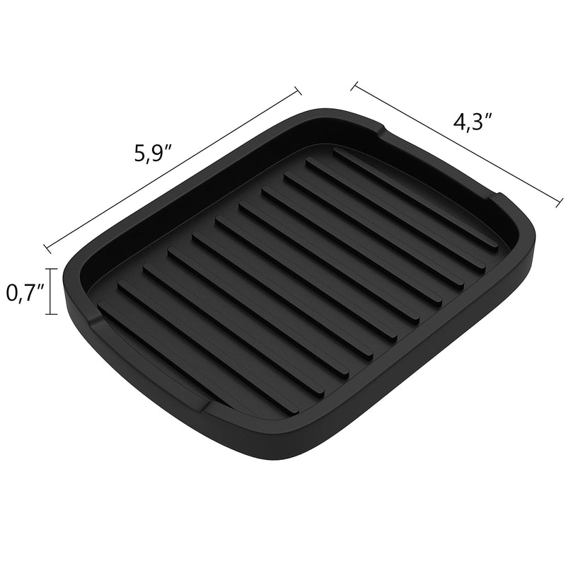 ZAPPOWARE Silicone sponge holder -soap tray - 5.9" X 4.33" (Black) Black 5.9" X 4.33" (1 pcs) - NewNest Australia