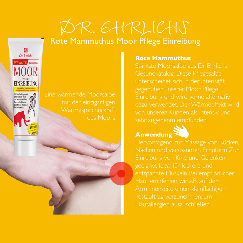 Dr. Ehrlich'S Red Mammuthus Moor Care Rub 100 Ml - Extra Strong Care For Mobile Muscles And Joints - Intensive Moor Ointment - Strong Heat Effect For Back, Neck, Shoulder And Joints - NewNest Australia
