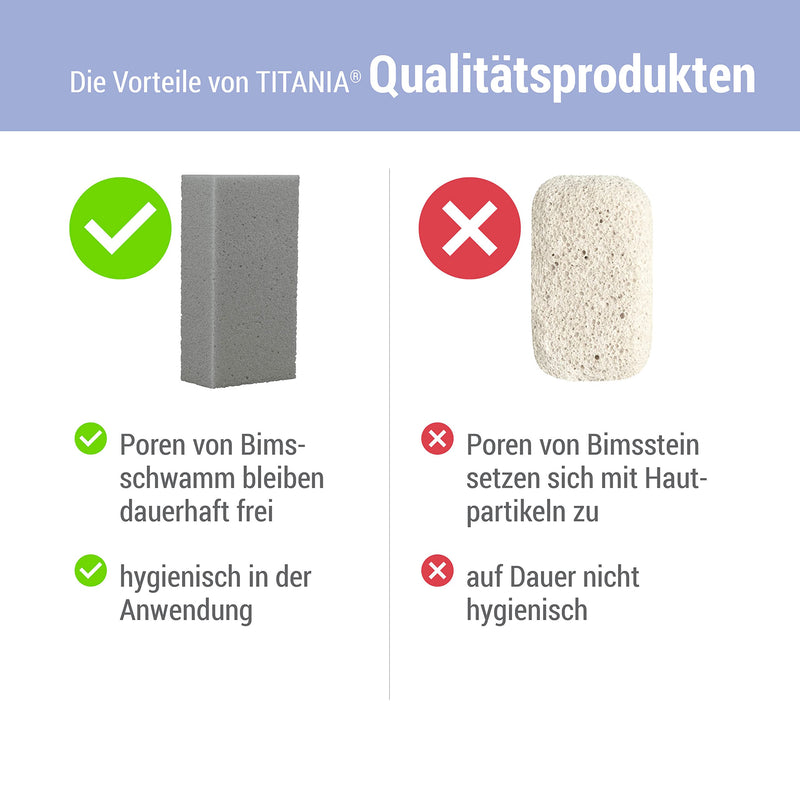 Titania Pumice Sponge (Square), Pumice Sponge For Hand And Foot Care, Easy To Remove Callus, Pumice Stone Foot Care, For Men And Women, Made In Germany, Pumice Sponge For Feet (Grey) - NewNest Australia