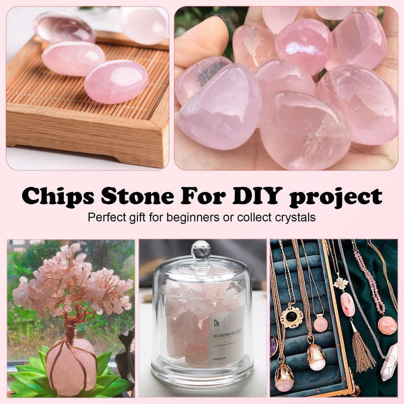 Natural Polished Rose Quartz Crystals Pink Rose Quartz Crystal Tumbled Stones Crystal Chip Rose Quartz Stones Bulk Crystals and Gemstones for Jewelry Making, Wicca, Reiki Healing Crystals - NewNest Australia