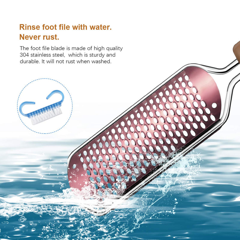 Callus File Callus Remover For Callus Removal Foot, Callus Rasp Foot Callus Remover Professional Stainless Steel Foot File Foot Rasp For Wet And Dry Feet (Rose Gold) - NewNest Australia