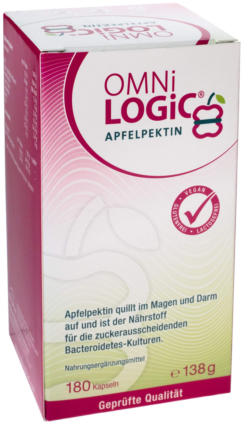 OMNi BiOTiC OMNi LOGiC APPLE PECTIN, 180 capsules, fiber, natural apple pectin: swells in the stomach and intestines, vegan, gluten-free, lactose-free 180 pieces (pack of 1) - NewNest Australia