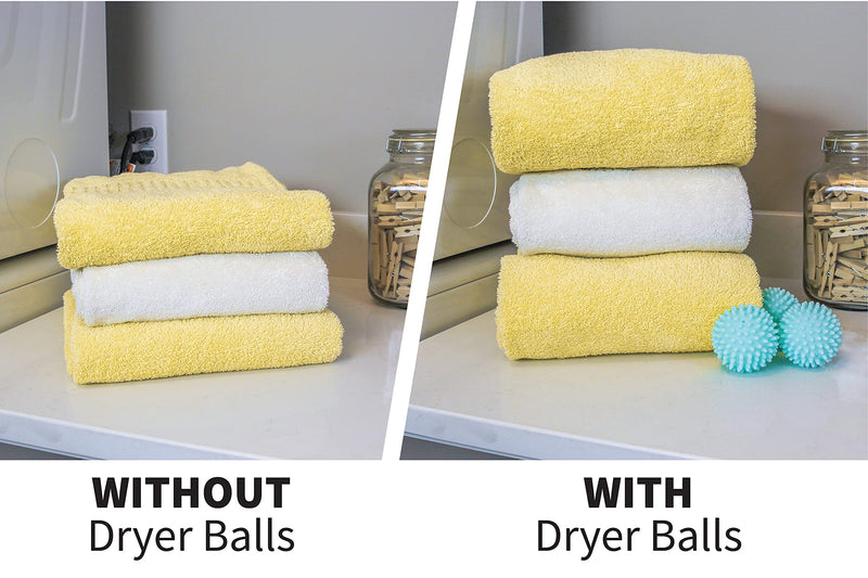 S&T INC. Reusable Laundry Dryer Balls, Soften and Fluff Laundry, Blue, 2.5 in, 6 Pack - NewNest Australia