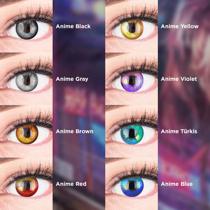 Colored Purple Contact Lenses Anime Violet Circle Lenses Heroes Of Cosplay Strong Opaque Without Prescription with free lens case - NewNest Australia