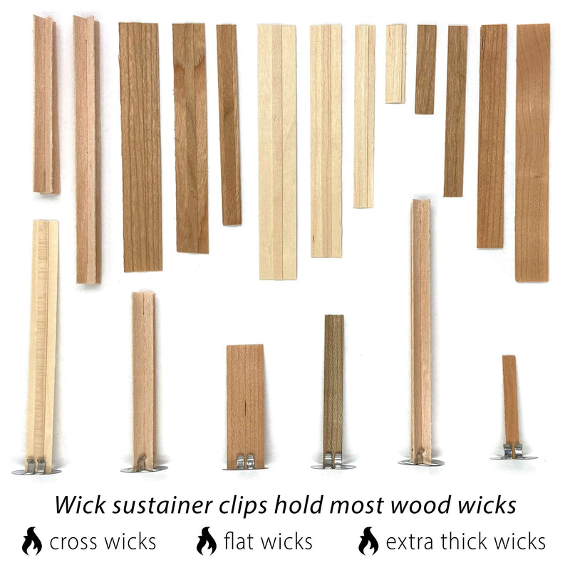 Universal Wood Wick Clips for Candles | Sustainer Tabs Fit Most Wooden Wicks | Longer Burn Time & Less Wasted Wax (50 Pack) 50 Pack - NewNest Australia