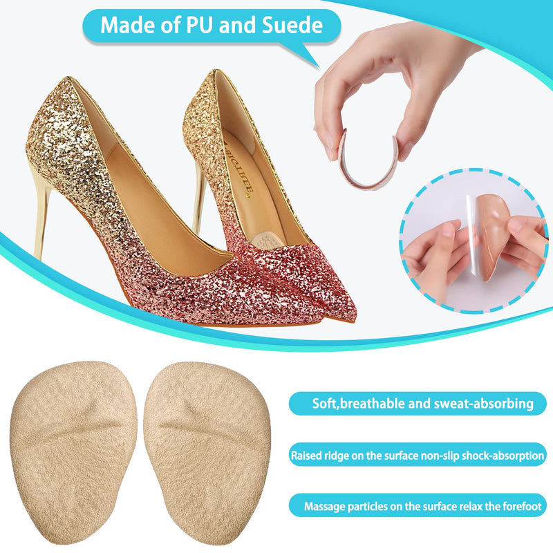Fuyamp 3 Pairs Gel Insoles for High Heels, Metatarsal Pads Shoe Insoles High Heel Pads Foot Relief Pads, Soft Gel Pads Heel Inserts Foot Gel Pads Cushions Gel Cushions for Women Shoes Heels(3 Colors) 3 Colors - NewNest Australia