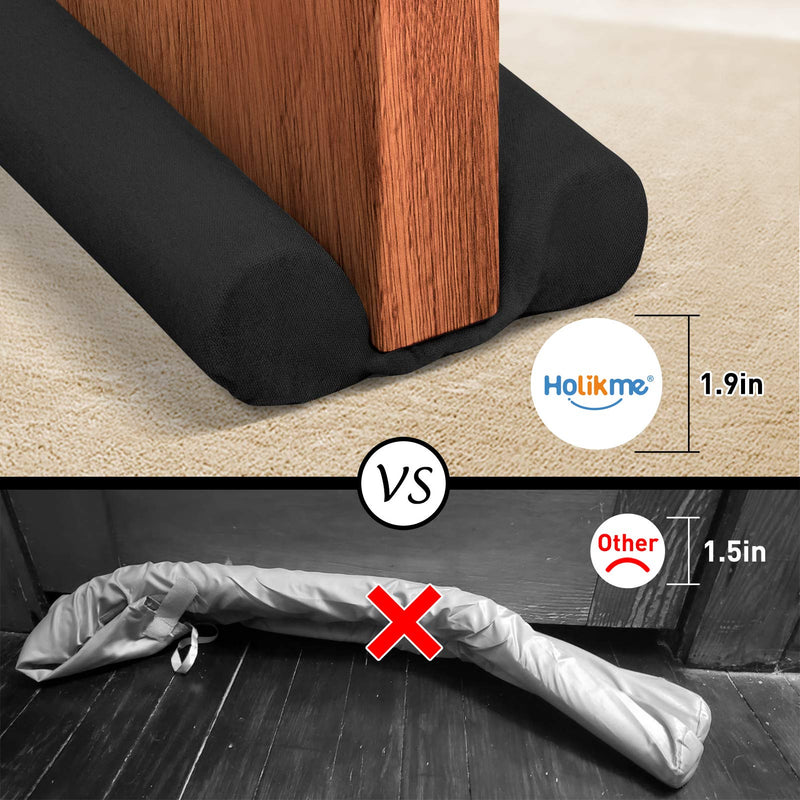 Holikme Twin Door Draft Stopper Weather Stripping Window Breeze Blocker Adjustable Door Sweeps 34inch ，Black Black - NewNest Australia