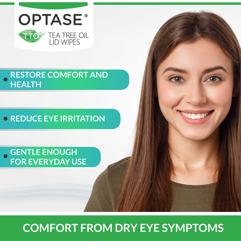 Optase TTO BlephaWipe Eyelid Cleansing Wipes - for Daily Eyelid Hygiene & Relief for Blepharitis, Tired and Dry Eyes - 20 Wipes 20 Count (Pack of 1) - NewNest Australia