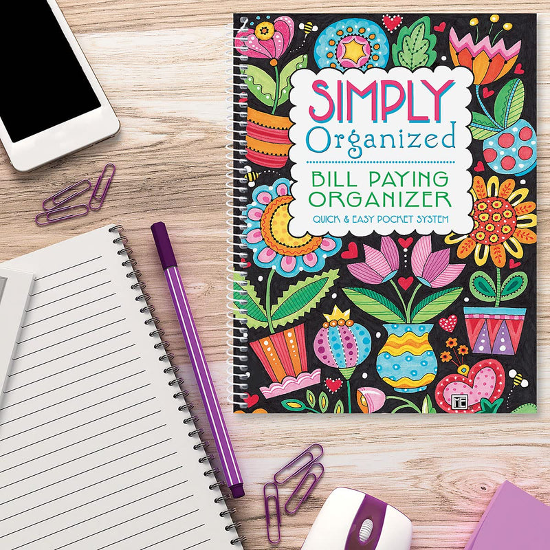 Mary Engelbreit Bill Paying Organizer Book - 9" x 12" Bill organizer's 14 Pocket Pages, softcover. - NewNest Australia