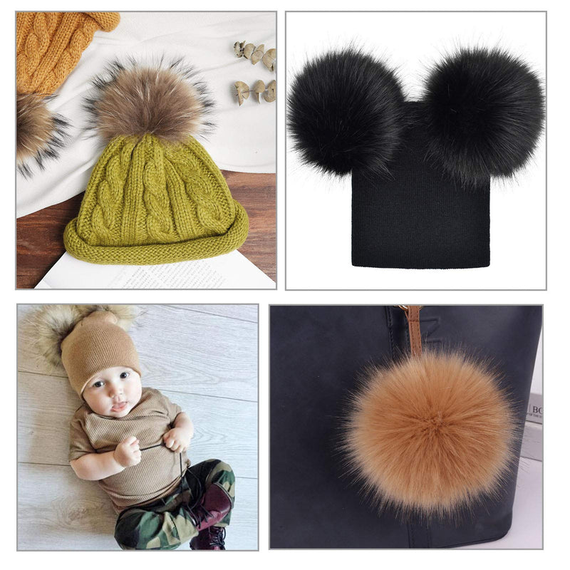 48pcs 3.9 Inch DIY Faux Fox Fur Fluffy Pompom Ball- Faux Fox Fur Pompoms with Elastic Loop Removable Knitting Hat Accessories for Hats Shoes Scarves Gloves Bags Keychains (24 Colors) 24 Colors-48pcs - NewNest Australia