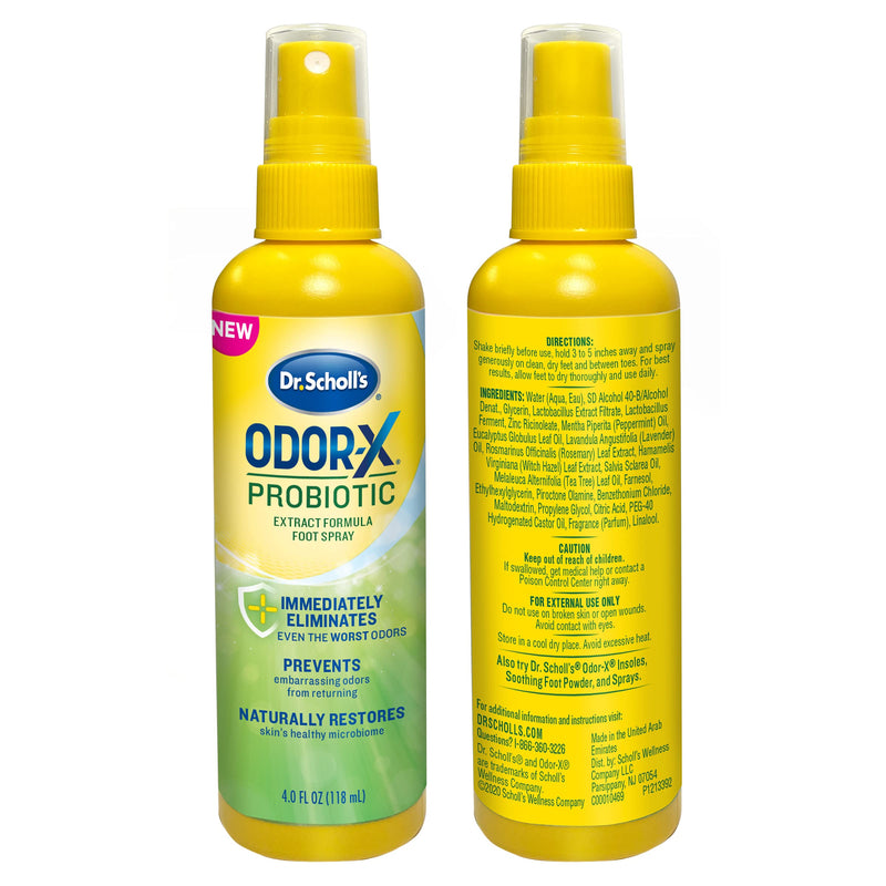 Dr. Scholl's Probiotic Foot Spray 4oz Immediately Eliminates and Prevents Odors from Returning Shoe Deoderizer, 4 Ounce Probiotic Odor Spray (4 oz) - NewNest Australia