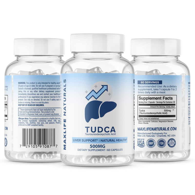 Tudca Liver Support Supplement - Tudca 500mg 60 SERVINGS - Liver Cleanse - Liver Rescue Aid Bile Salts - Tudca Bile Salt - Assist Liver Detox Cleanse Tudca Supplement (Tauroursodeoxycholic Acid) - NewNest Australia