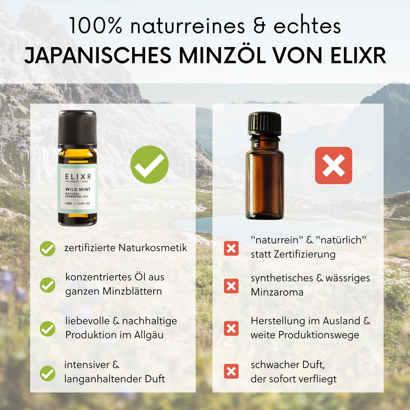Elixr Japanese Mint Oil For Room Fragrance, Aromatherapy & Massage Oil - 100% Mint Leaf Essential Oil With Intensive Fragrance - Certified Natural Cosmetics From Germany (10Ml) - NewNest Australia