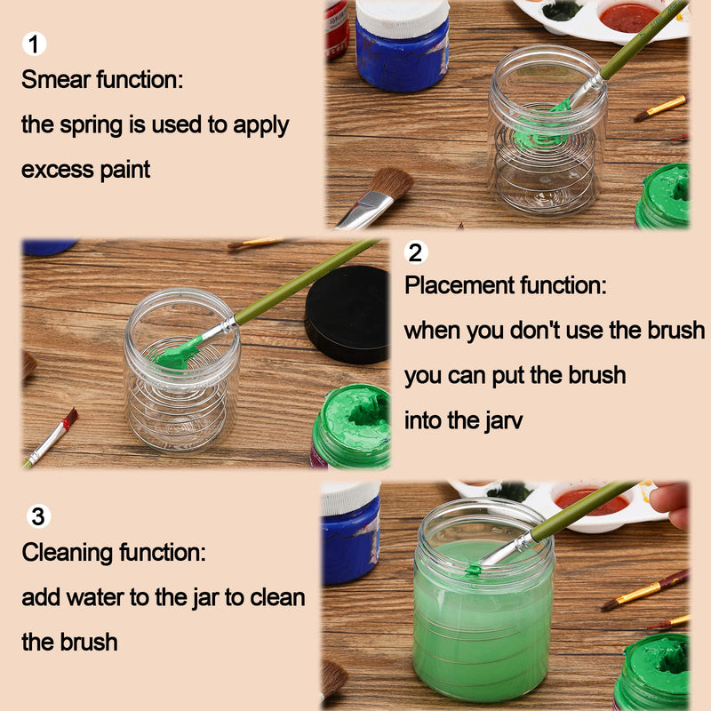 Brush Cleaning Tank with Aluminum Coil 2 Pieces Paint Brush Cleaner Paint Brush Holder with Wash Tank Brush and Pen Cleaners Oil Painting Supplies for Water Oil Acrylic Painting Artist Art Tools - NewNest Australia
