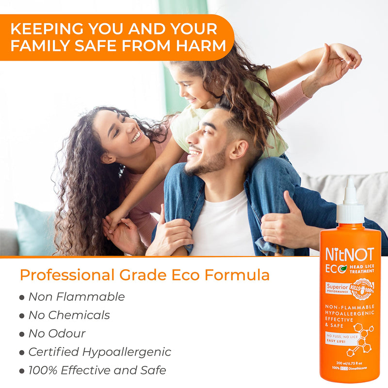 NitNOT - NitNOT Headlice Treatment As Seen On Dragons Den100% Effective Kills All Head Lice & Eggs. Premium Nit Treatment Lotion (200ml). Lice Treatment for All Hair, for Children and Adults. - NewNest Australia