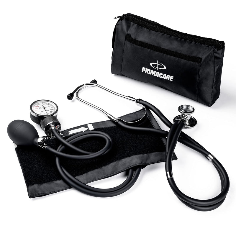 Primacare DS-9193 Classic Series Large Adult Size Professional Blood Pressure Kit, Black & Primacare DS-9181-BK Professional Aneroid Sphygmomanometer and Sprague Rappaport Stethoscope, Black + Sphygmomanometer - NewNest Australia