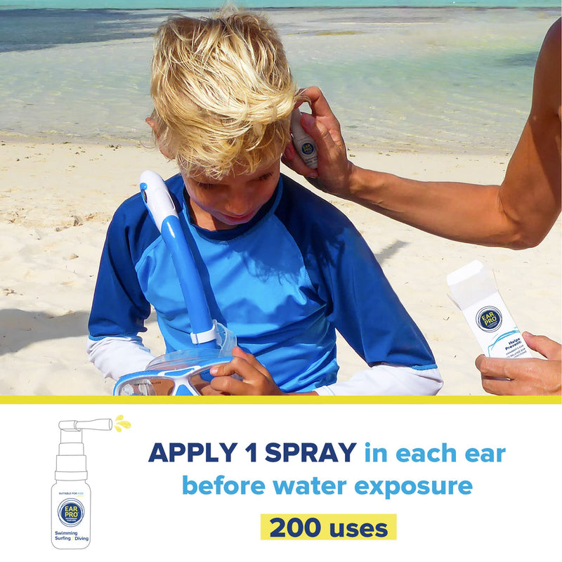 Ear Pro - Natural Swimmers Ear Drops Spray Oil a Hygienic Ear Plugs Replacement that forms a Seal to prevent Trapped Water & Infection - Safe to Use Swim Ear Drops for Adults & Kids (200 Uses, 1-Pack) - NewNest Australia