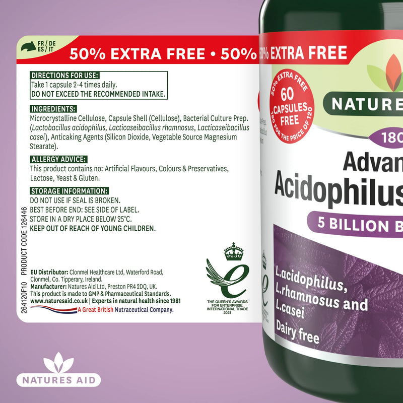 Acidophilus Complex 50mg 180 Capsules - NewNest Australia