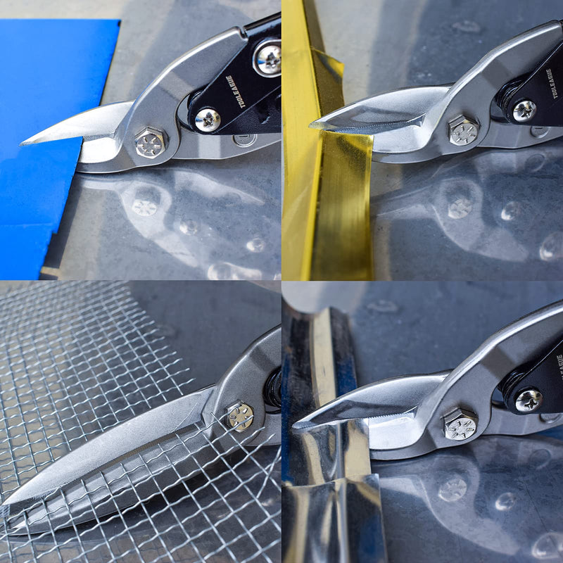 TOOLEAGUE Aviation Tin Snips for Cutting Metal Sheet Tin Cutting Shears with Forged Blade, Heavy Duty Metal Cutter Straight Cut 10 inches Metal Shears 1 Straight,10 inches - NewNest Australia