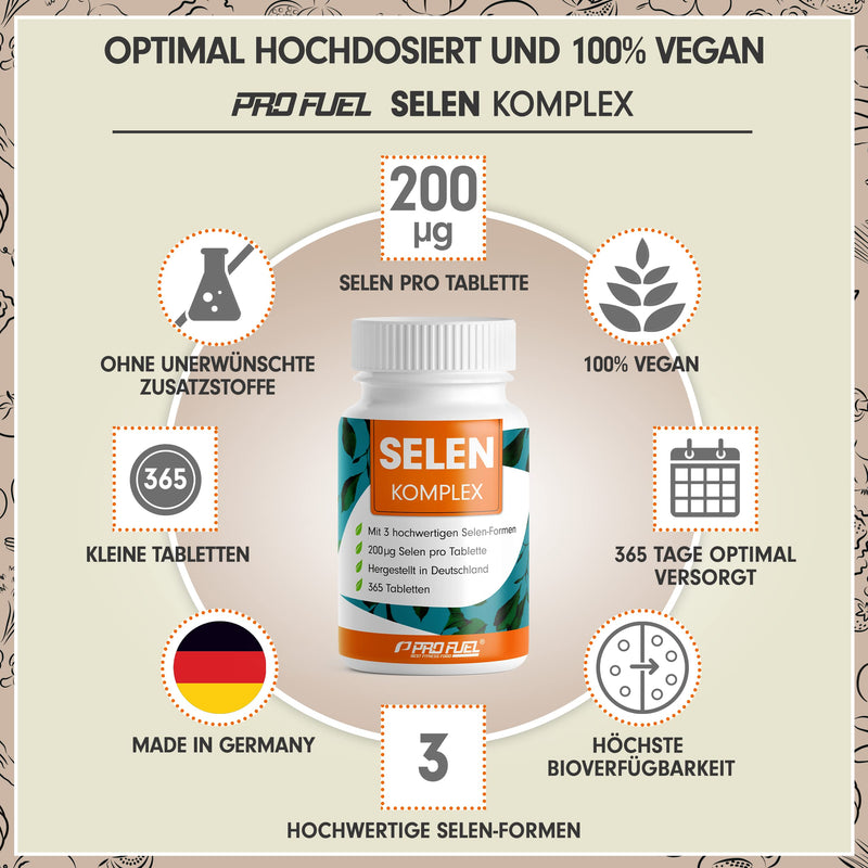 High-dose selenium 365x selenium 200µg tablets - selenium complex from 3 high-quality selenium sources: selenium yeast, selenomethionine & sodium selenite, without unwanted additives, 100% vegan 1x 365 tablets - NewNest Australia