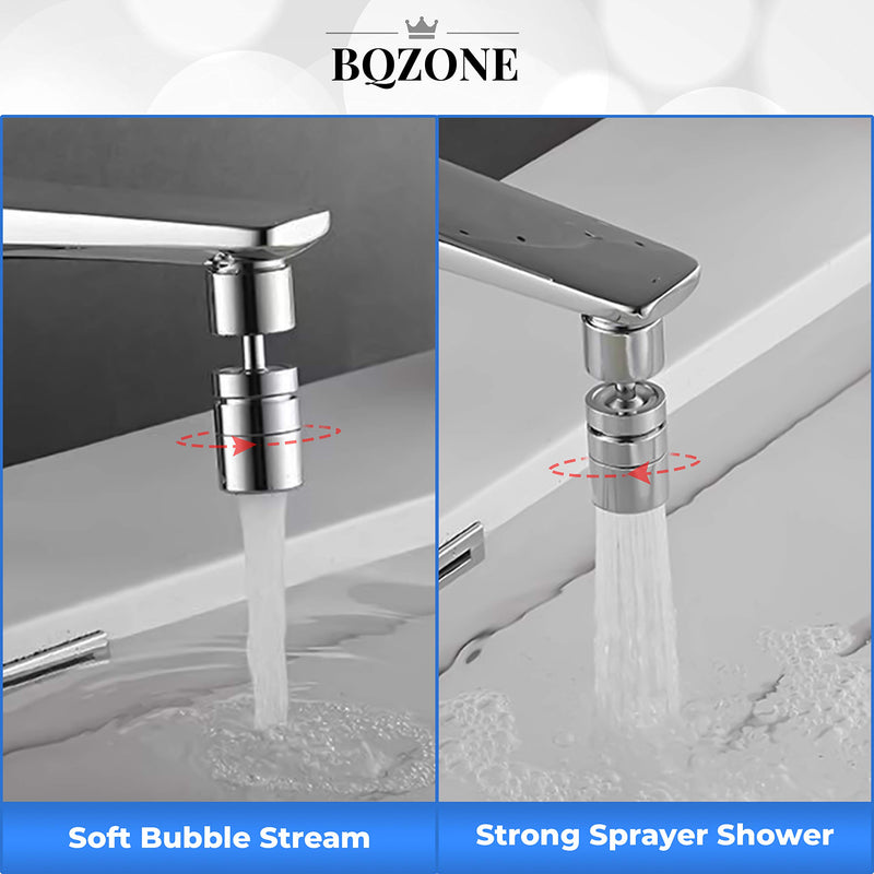 Kitchen Faucet Sprayer Head Attachment - BQZONE 360° Rotatable Solid Brass Moveable Kitchen Tap Head - Dual-function 2-Flow Kitchen Sink Aerator - Easy to Wash Dishes Wash Vegetables and Wash Fruits - NewNest Australia