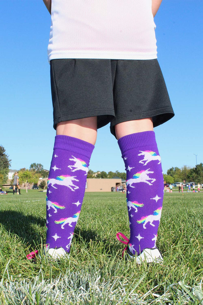 MadSportsStuff Neon Rainbow Unicorn Athletic Over the Calf Socks - for Softball Soccer - Youth and Adult Purple/Neon Pink Small - NewNest Australia