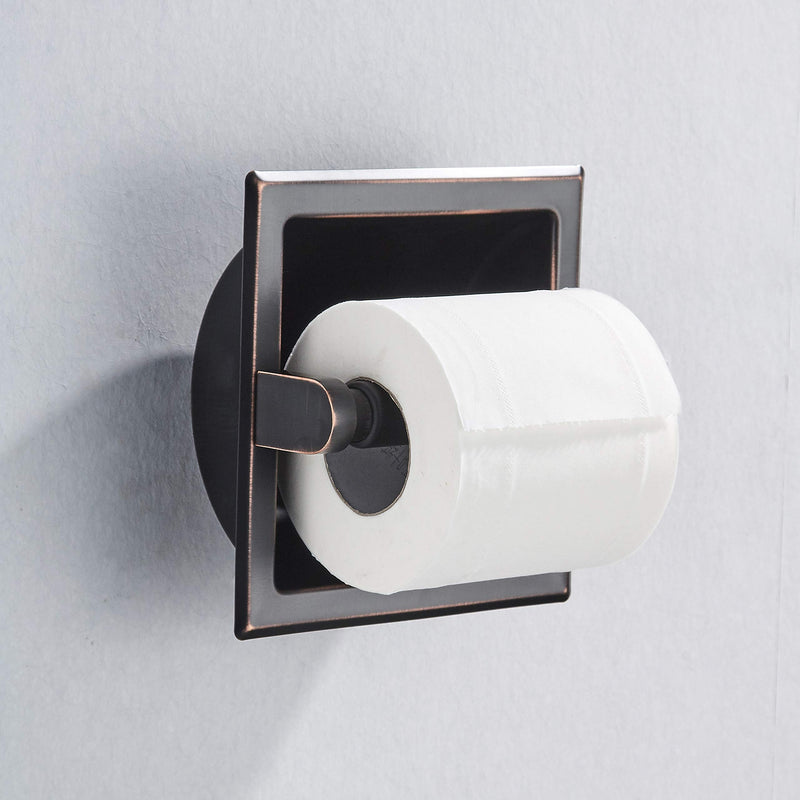 JunSun Oil Rubbed Bronze Recessed Toilet Paper Holder Wall Toilet Paper Holder Recessed Tissue Paper Holder ORB Toilet Tissue Holder All Stainless Steel Construction - Rear Mounting Bracket Included - NewNest Australia