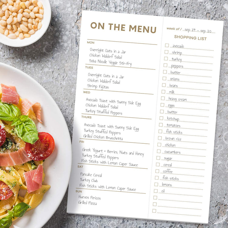 Sweetzer & Orange Gold Meal Planner and Grocery List Magnetic Notepad. 7x10” Meal Planning Pad with Tear Off Shopping List. Plan Weekly Menu Food for Weight Loss or Dinner List for Family! - NewNest Australia