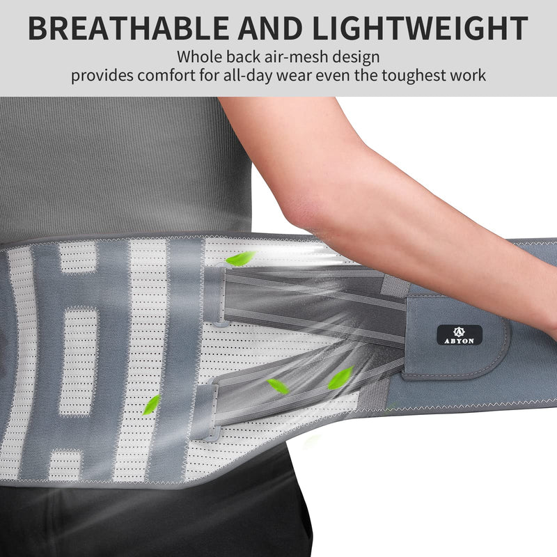 ABYON Back Support Belt for Men and Women, Air Mesh Adjustable and Breathable Lower Back Support Belt for Waist Pain Relief, Work, Sciatica, Scoliosis (Size L: 41.3"-47.2") - NewNest Australia