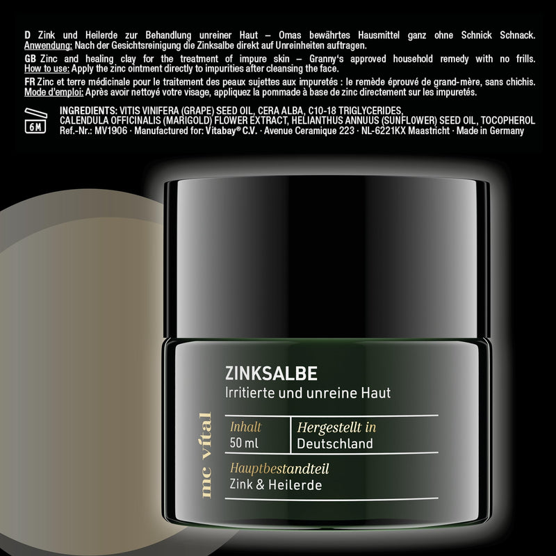 MCVital Zinc Ointment with Tea Tree Oil - 50 ml FOR UNPURE - Healing Clay High Dose Zinc Ointment for Pure Skin Face 50 ml (Pack of 1) - NewNest Australia
