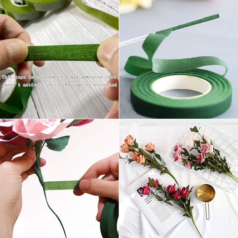 zYoung 4 Rolls 1/2" Wide 30Yard/Roll Floral Tapes for Bouquet Stem Wrap Floral Arranging Craft Projects Corsages, Wedding Bouquet - NewNest Australia