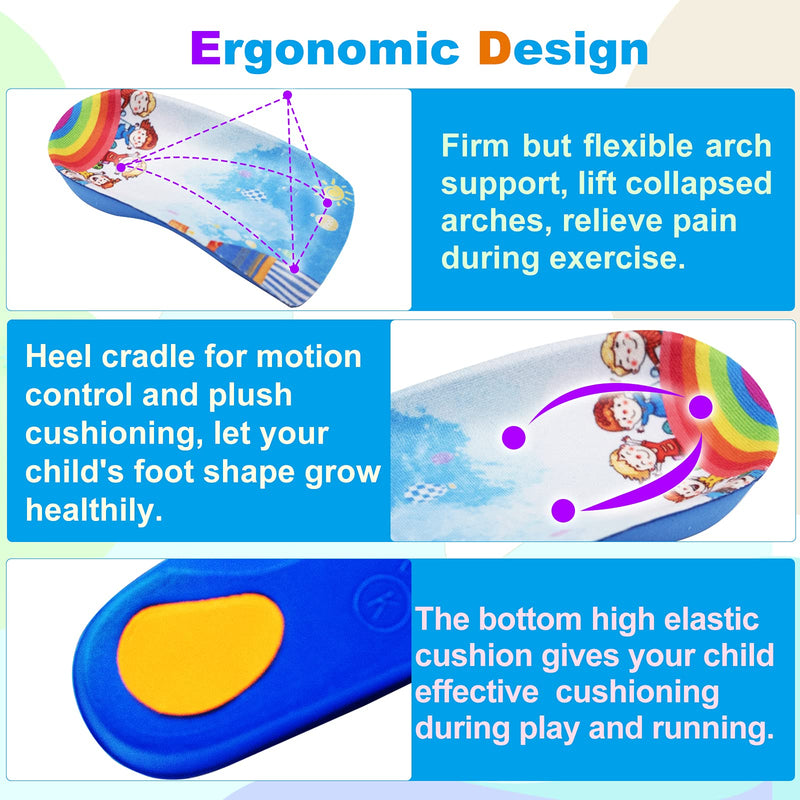 3/4 Length Insoles for Kids, Orthotic Kids Insoles Arch Support Childrens Insoles for Kids’ Flat Feet, Plantar Fasciitis, Pronation, Heel Pain 8.5-10.5 UK Child - NewNest Australia