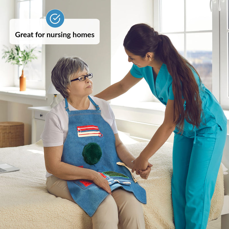 Fidget Apron for Elderly | Fidget Blanket for Dementia | Dementia Products for Elderly | Gift and Activities for Seniors with Alzheimer’s or Dementia | Sensory Fidget Toys - NewNest Australia