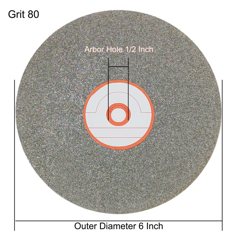 CAQUXIL Diamond Flat Lap Disc 6 Inch 80 Grit Flat Lap Grinding Wheel with 1/2 Inch Arbor for Gemstone Glass Rock Ceramics Grit 80 - NewNest Australia