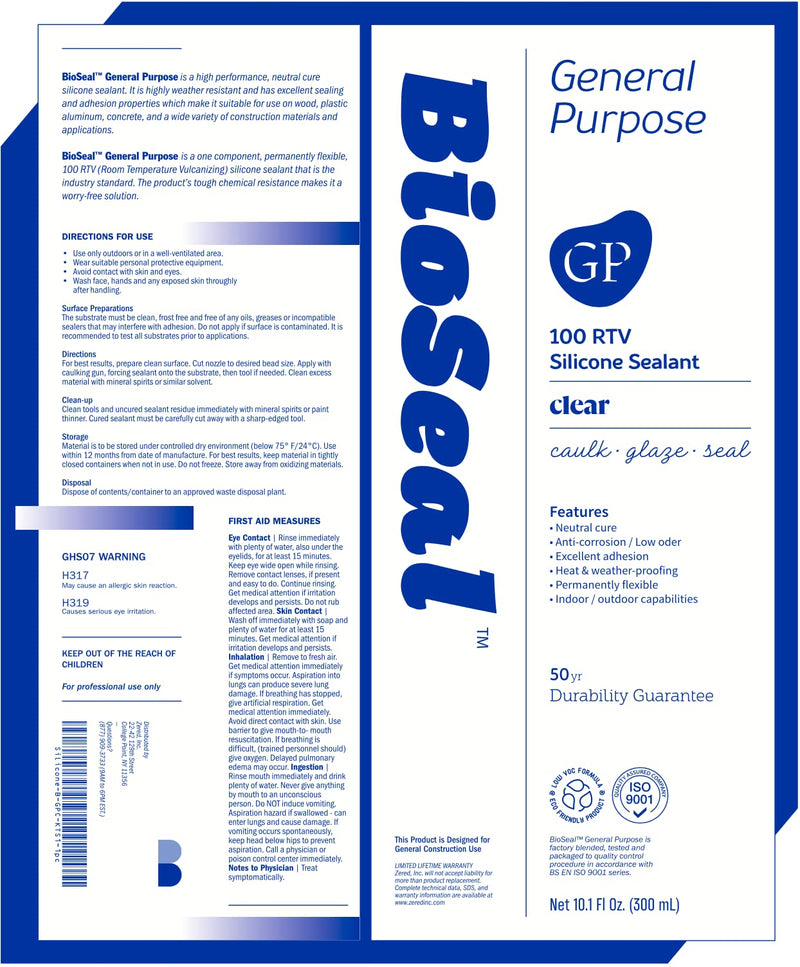 Clear BioSeal Silicone Sealant Caulk General Purpose, Waterproof and No Odor 10.1 Ounce Cartridge, Clear, (Pack of 1) - Made in Korea - NewNest Australia