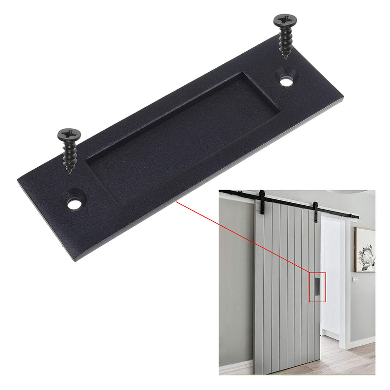 Kare & Kind 6-Inch Sliding Barn Door Handle (Black) - Easy to Install Flat Bottom Finger Pull Set - Solid Steel Smooth Edges for Sliding Barn Doors, Sheds, Garages - Tapping Screws Included - NewNest Australia