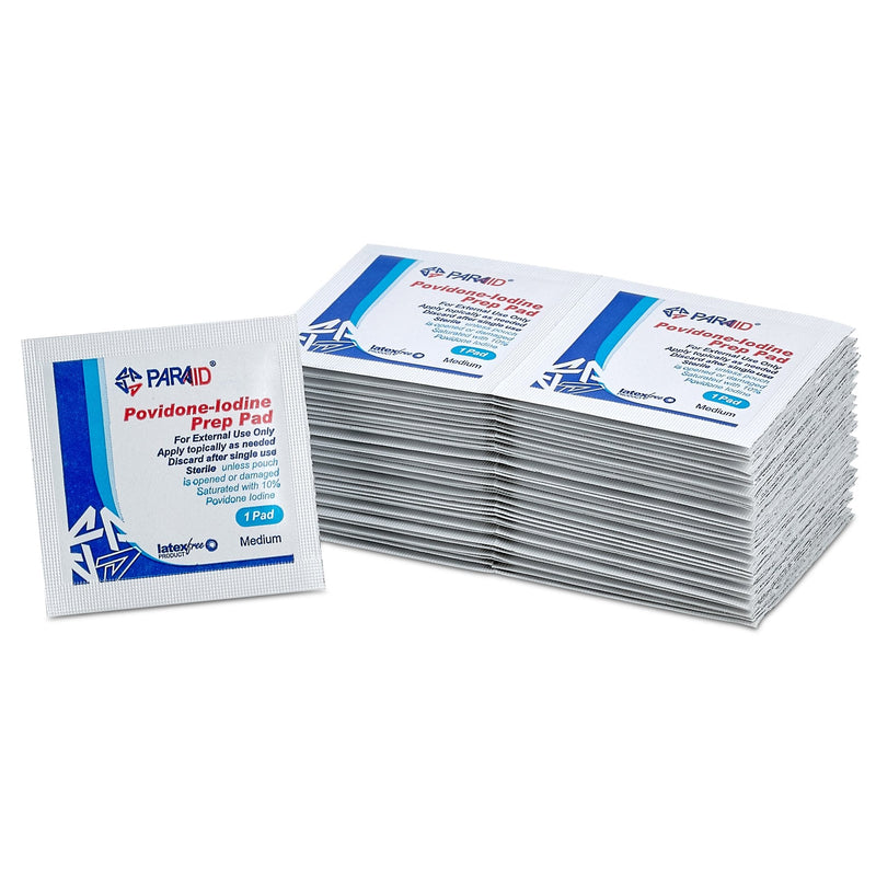 (Box of 100 Count) Iodine Prep Solution Pads, 10% Povidone Iodine Swabs for Individual Disinfecting Wipes, Disposable Cotton Antiseptic Surgical Pad for Wound Care, and First Aid (Packing May Vary) - NewNest Australia
