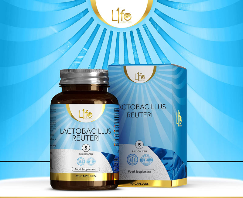 LN Lactobacillus Reuteri | 90 Lactobacillus Reuteri Probiotic Capsules - 5 Billion CFU L Reuteri per Serving | High Strength L-Reuteri Supplement | Non-GMO, Gluten & Allergen Free | Made in The UK - NewNest Australia