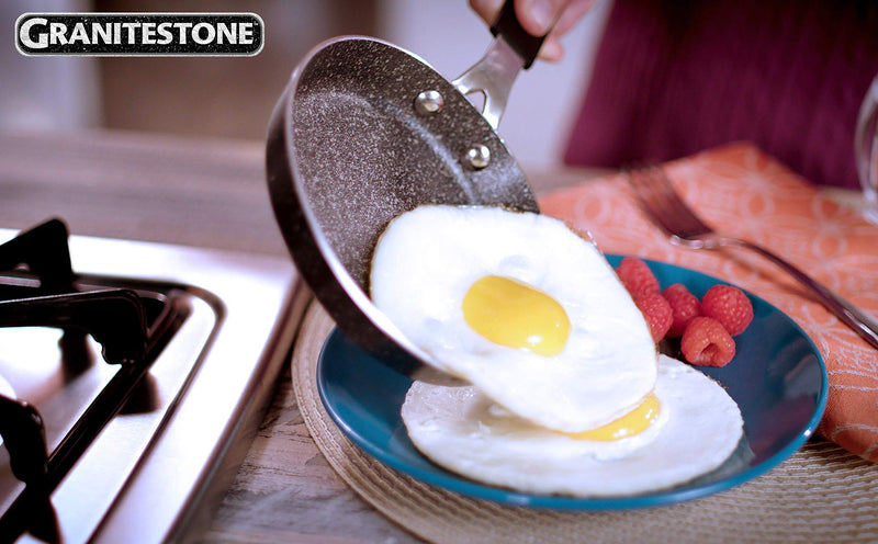 GRANITESTONE 2276 Egg Pan 5.5" inches Nonstick Novelty-Sized Eggpan with Rubber, Heat-Proof Handle, Dishwasher and Oven Safe, PFOA-Free Aluminum Cookware As Seen On TV - NewNest Australia