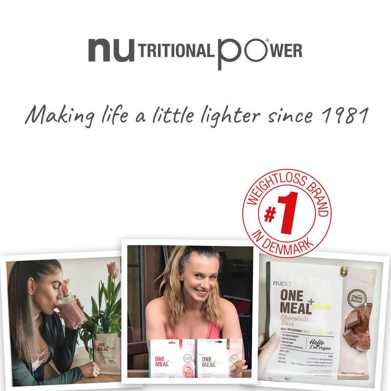 NUPO One Meal + Prime Vegan Powder - Chocolate Bliss I Tasty Meal Replacement Shakes for a Balanced Diet Plan I High in Protein I No Added sugars I 24 Vitamins and Minerals I 360g - NewNest Australia