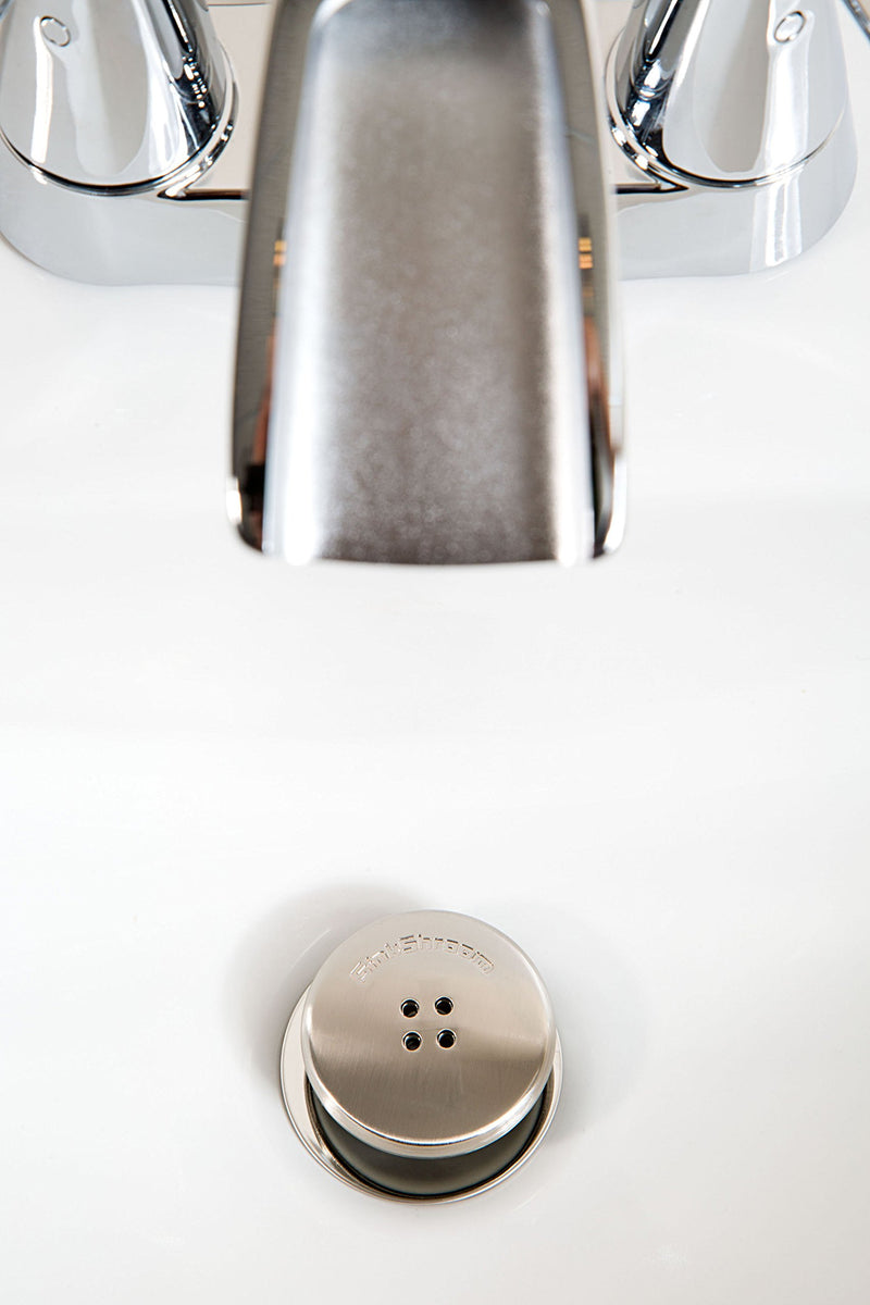 SinkShroom Revolutionary Bathroom Sink Drain Protector Hair Catcher, Strainer, Snare, Nickel Edition Sinkshroom Nickel Edition - NewNest Australia